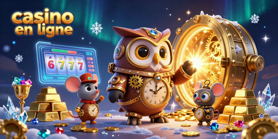 Le casino en ligne animé par des personnages à la mode steampunk, offrant des jeux et des trésors scintillants.