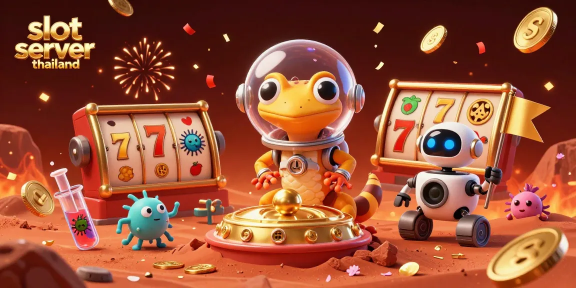Engage in thrilling gameplay at slot server thailand as alien characters uncover a buried casino treasure.