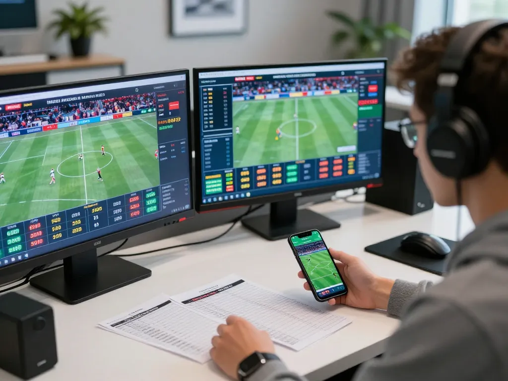 Soi Kèo strategies in action as a bettor analyzes live odds in a modern betting workspace.