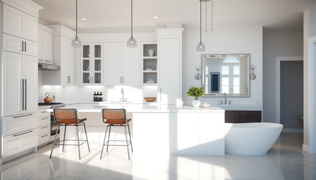Showcasing a kitchen and bathroom remodel with modern finishes and stylish design elements.