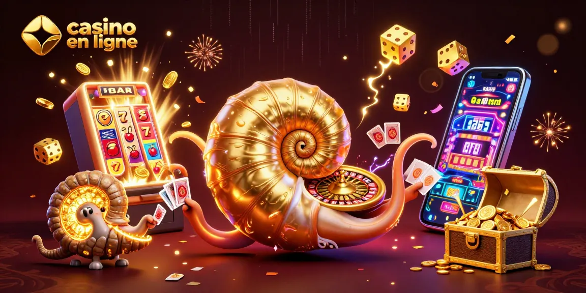 Plongée dans un univers de casino en ligne avec un nautilus géant et des trésors lumineux.
