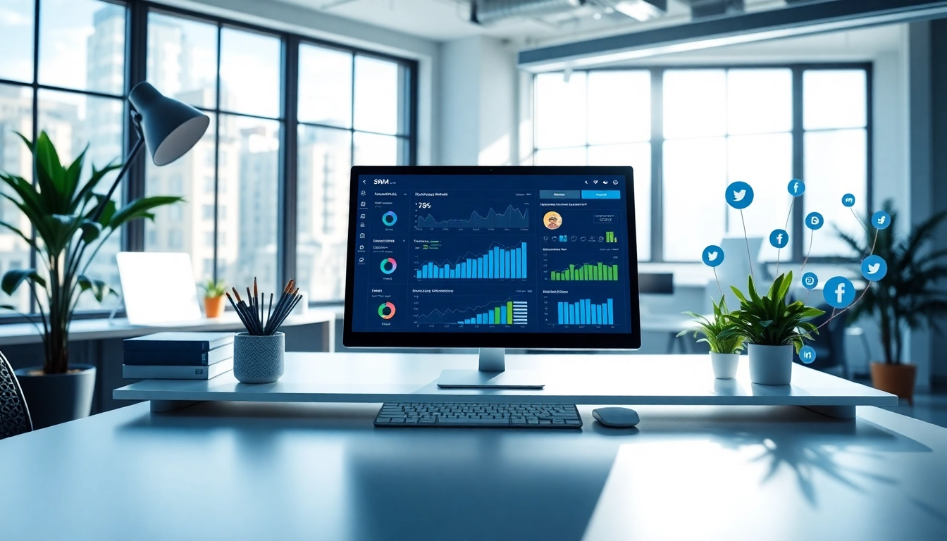 Enhance your marketing strategy with a modern smm panel in a vibrant workspace.
