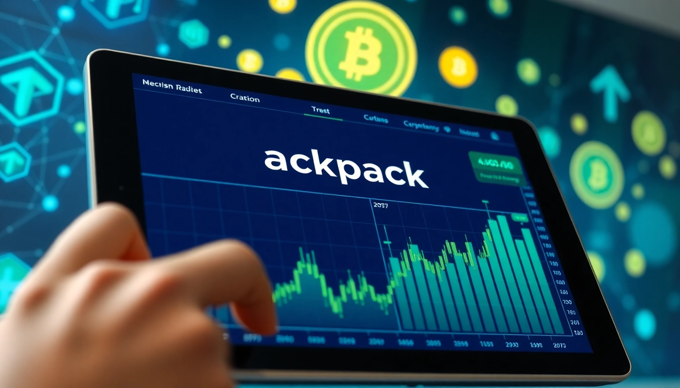 Showcasing the Backpack crypto exchange interface with dynamic cryptocurrency charts and security features.