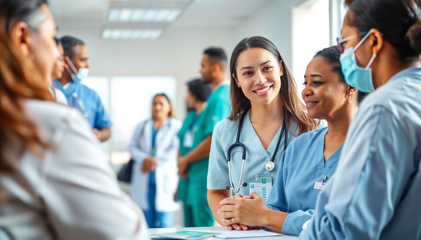 Nurse caring for patients, illustrating metaparadigm concepts of nursing through compassionate interactions.
