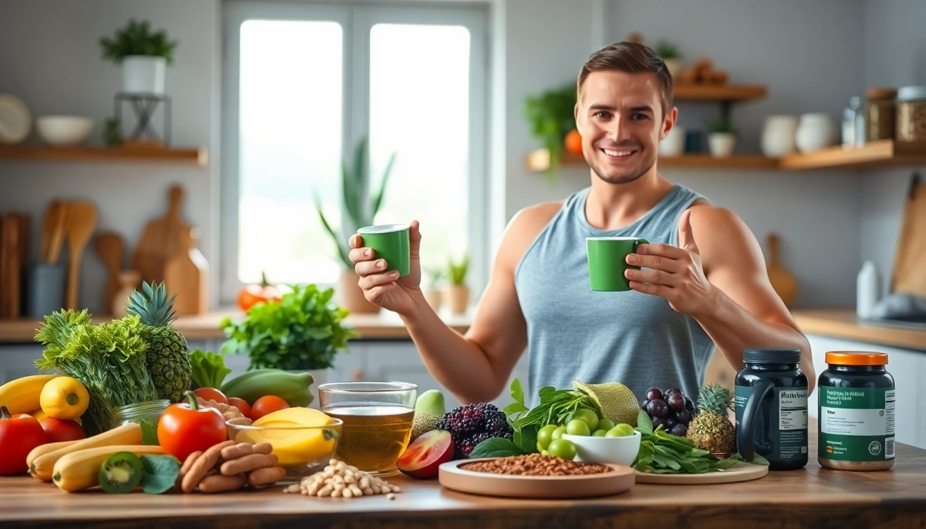 Highlighting what is the strongest natural fat burner with a vibrant spread of healthy foods.