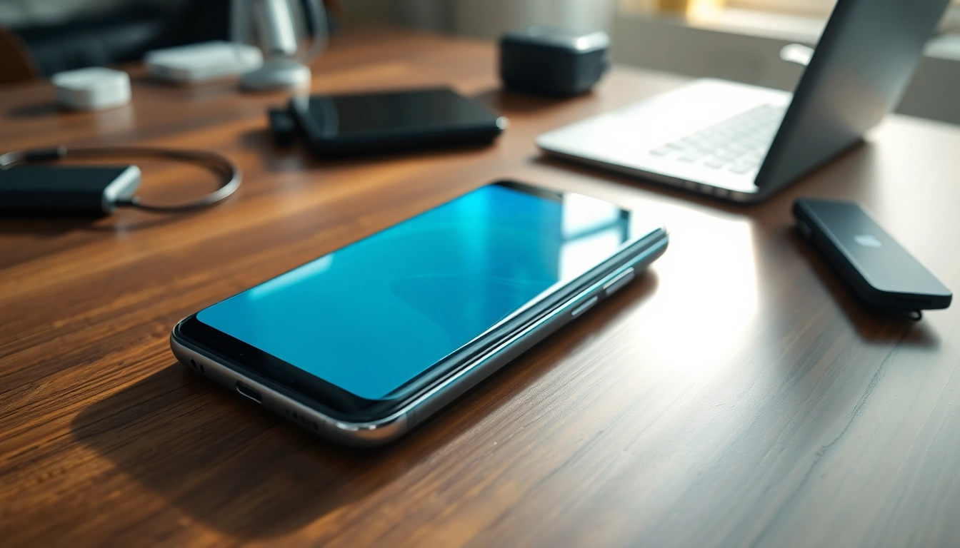 The sleek Samsung Galaxy S8 showcasing its vibrant display and edge-to-edge design on a wooden table.