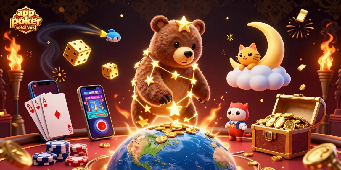 Giocare a poker con l'app poker soldi veri in un'illustrazione 3D ricca di dettaglio