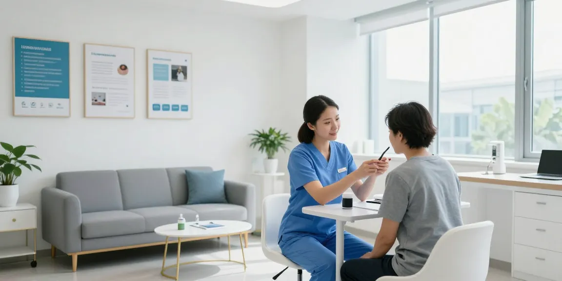 Hair transplant turkey price consultation in a modern healthcare facility with a compassionate doctor discussing patient care.