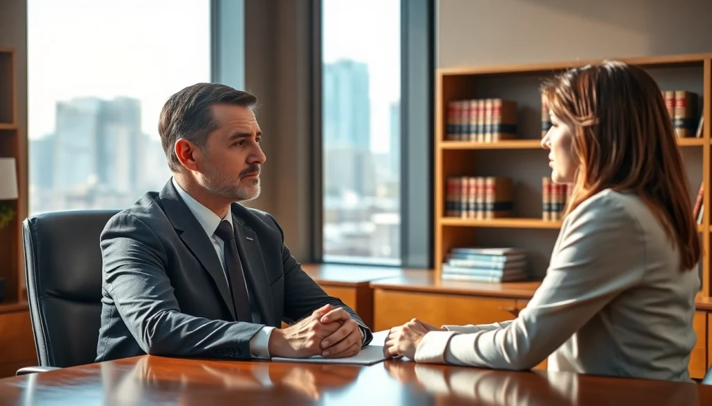 Consultation with a lawyer at https://www.mainorellis.com, showcasing professionalism and client care.