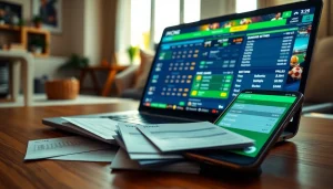 Engaging interface of the best sports betting sites for Mexico displayed on a laptop with vibrant graphics.