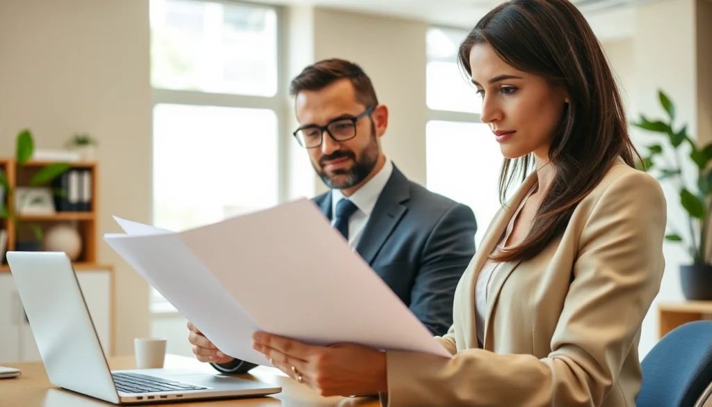 Engaging personal injury lawyer at https://www.cohanlegal.com analyzing case files in a professional office.