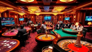 Players engaging in a thrilling game at https://xx88.now/, showcasing an exciting casino atmosphere.