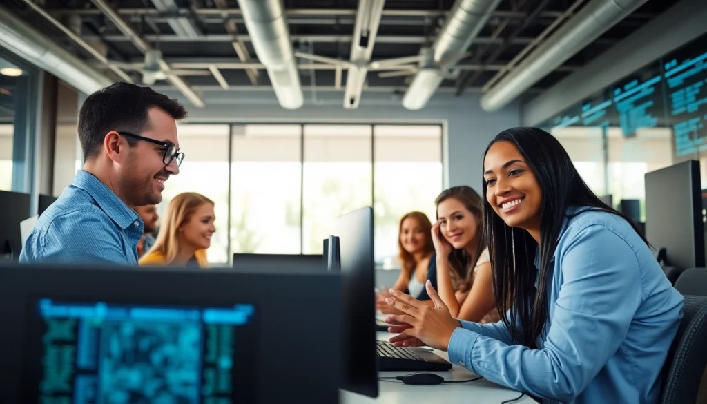 Professional team collaborating with advanced tech solutions at HERO Managed Services Tampa.