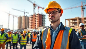 New Jersey Construction Manager efficiently supervises a team on a construction site.