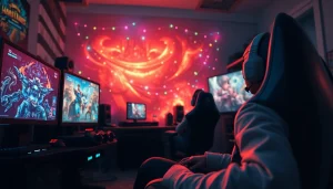 Menampilkan hakim4d game dengan karakter yang aktif dalam permainan dan latar belakang yang energik.