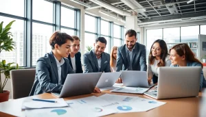 Engaging teamwork on Competitor Research strategies in a bright modern office.