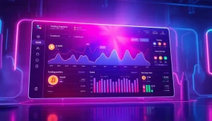 Discover trending coins listing on an interactive dashboard with vibrant graphics.