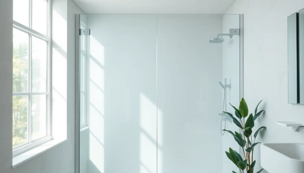 Admire the elegant paroi de douche in a contemporary bathroom, featuring a sleek design.