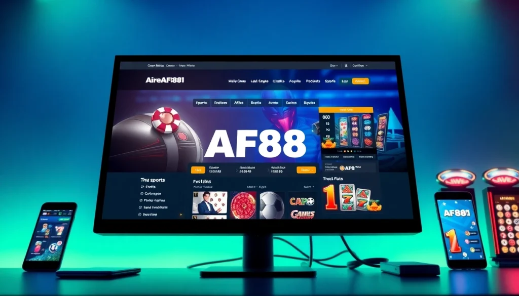 Engaging interface of AF88 com online betting platform showcasing diverse gaming options.