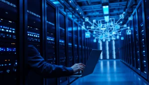 Visual representation of NAS & SAN Storage Deployment in a modern data center with a focus on technology.