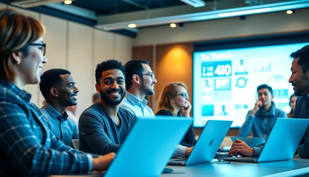 Participants engage actively in a technology seminar showcasing innovations and discussions.