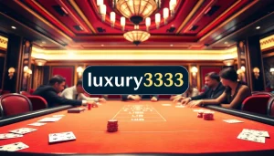 Memenangkan hadiah di luxury333 dengan suasana kasino yang mewah dan hidup.