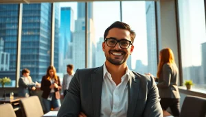 Search for jobs new york in a vibrant, professional office setting with colleagues collaborating.