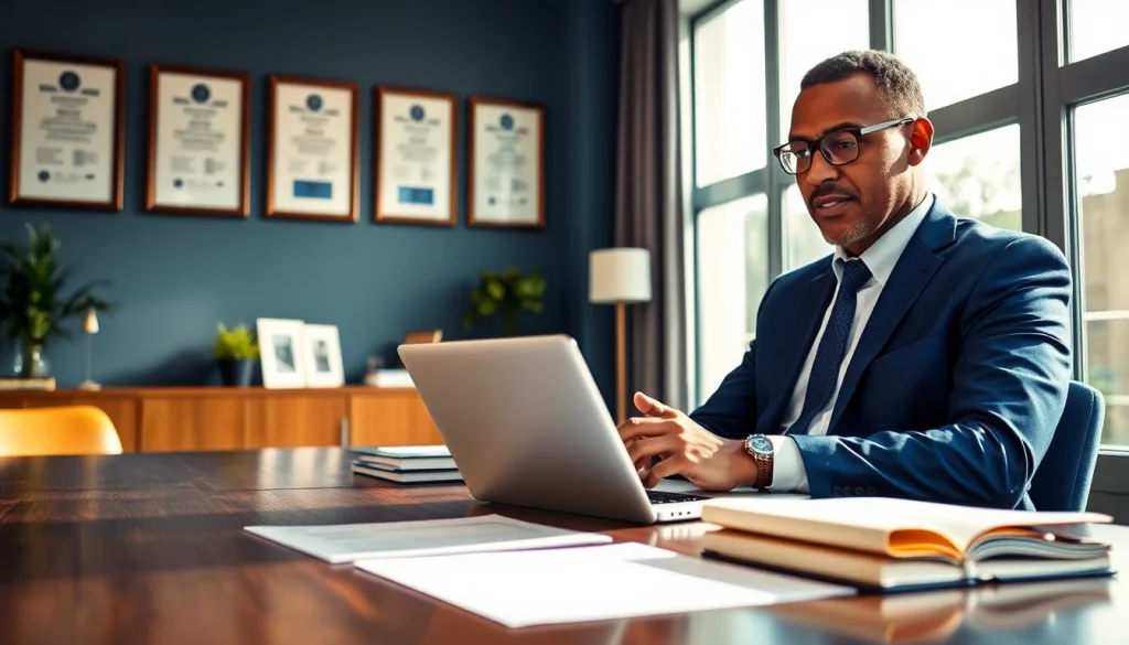 Consulting with https://www.atlantarealestateattorney.com in a professional setting, showcasing expert legal services.