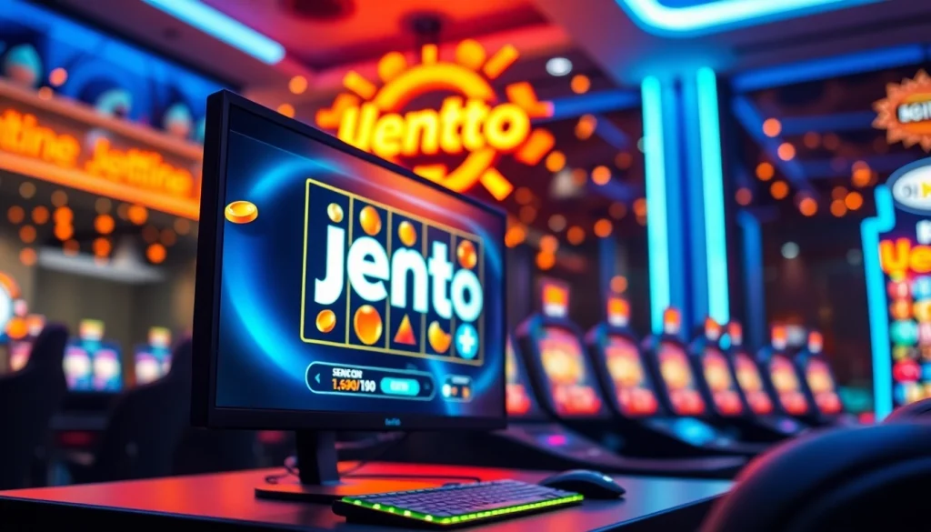 Menampilkan jentoto pada tampilan kasino online dengan elemen digital yang menarik.