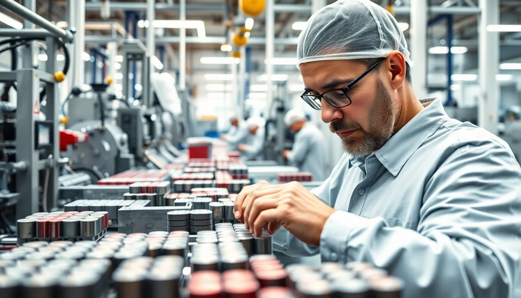 Alnico magnets manufacturer in china showcasing a professional worker inspecting magnets in a clean environment.