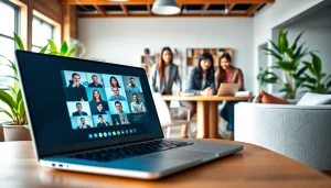 Team collaboration at https://wpedition.com showcasing a digital workspace with a live video conference.