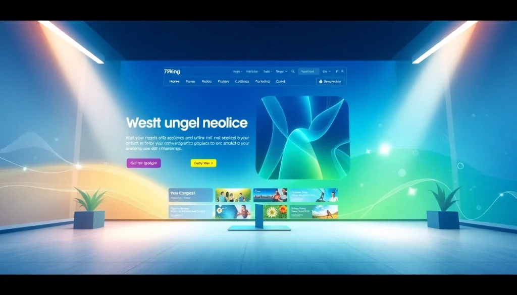 79king showcases a modern website interface with engaging design and vibrant graphics.