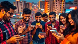 Engage with the best sports betting sites India in a lively outdoor scene showcasing enthusiastic users.