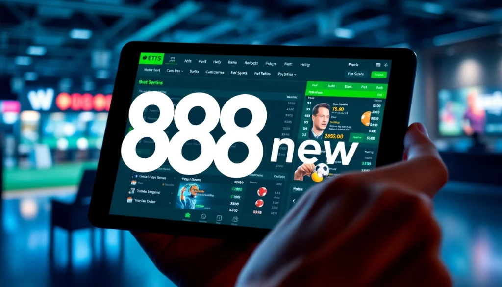 Experience the engaging interface of 888 new's online betting platform, showcasing casino games and sports betting.