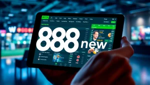 Experience the engaging interface of 888 new's online betting platform, showcasing casino games and sports betting.