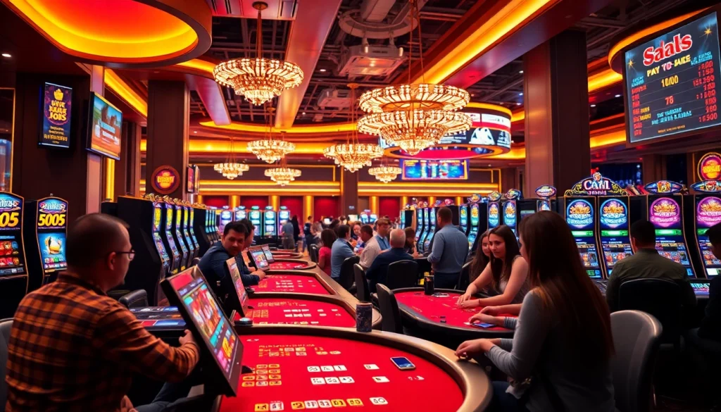 Permainan kasinojitu yang seru dengan pemain bersemangat di lingkungan mewah