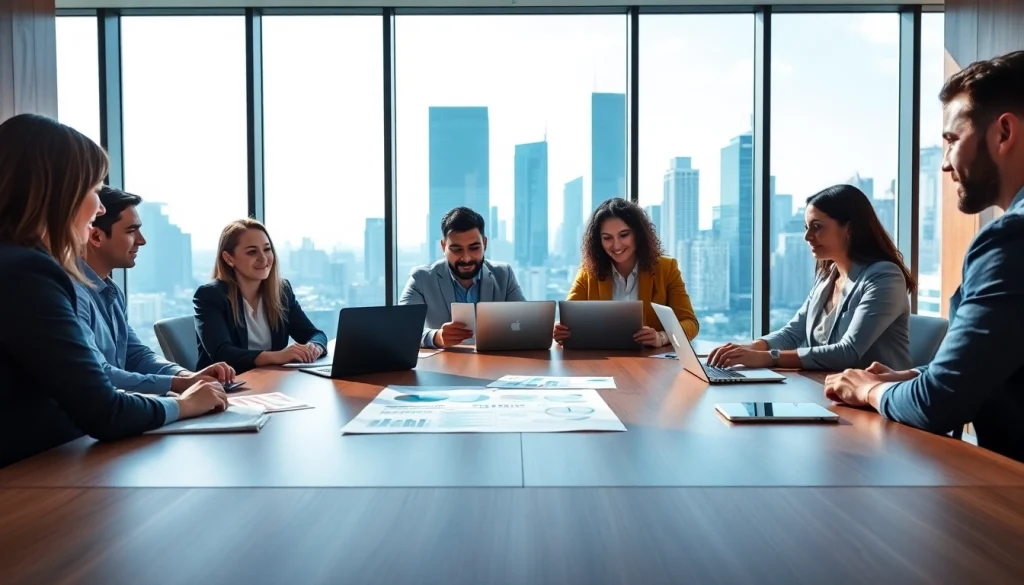 Highlighting Technology Companies through a dynamic team collaboration in a bright office.