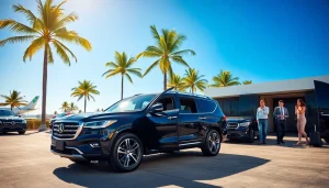 Cabo airport transportation featuring luxury vehicles and a friendly atmosphere.