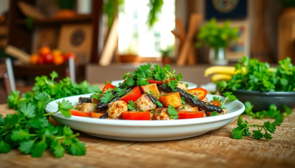 Hidangan suletoto yang disajikan dengan warna cerah dan hiasan segar dalam suasana santai.