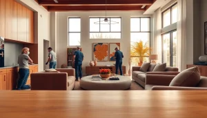 Transforming a living space with home renovation expertise, showcasing craftsmen at work.