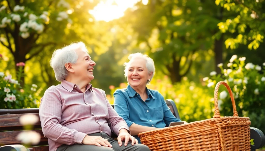 Seniors at https://frontidas.com enjoying vibrant conversations in a sunny park, showcasing community and connection.
