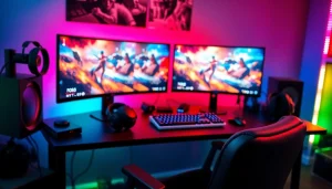 Mengakses PLANET77 LINK melalui setup gaming profesional yang menarik dan stylish.