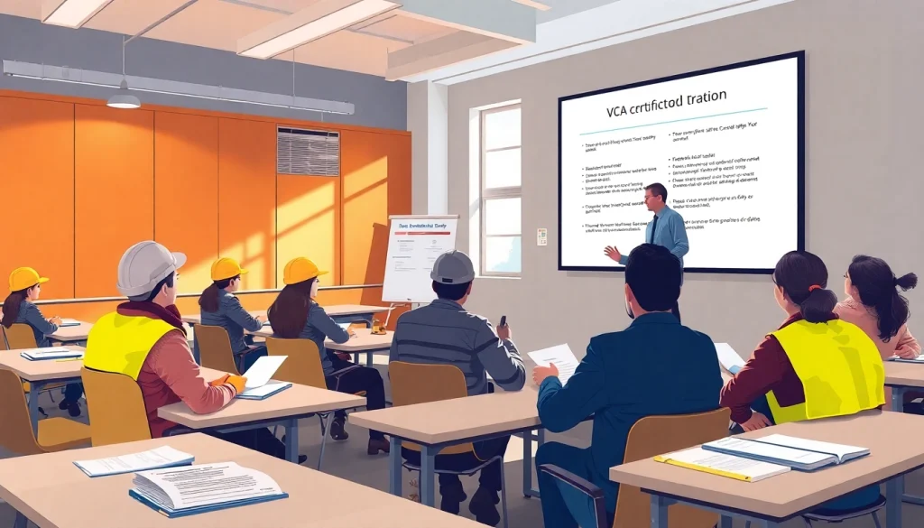 VCA kopen course participants engaged in training for workplace safety certification