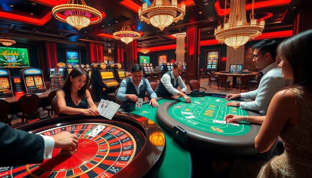 Exciting live casino action at https://bong99.pro/ featuring vibrant players and elegant tables.