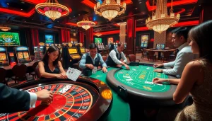 Exciting live casino action at https://bong99.pro/ featuring vibrant players and elegant tables.