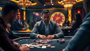 Engaging poker night at https://kkwin.life/ with vibrant cards and chips creating a thrilling atmosphere.