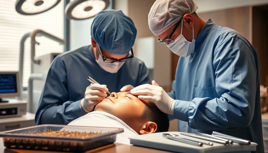 Experience a hair transplant uk procedure with a skilled surgeon in a modern clinic.