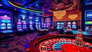 HB 88 casino scene with vibrant gaming tables, slot machines, and thrilling atmosphere.