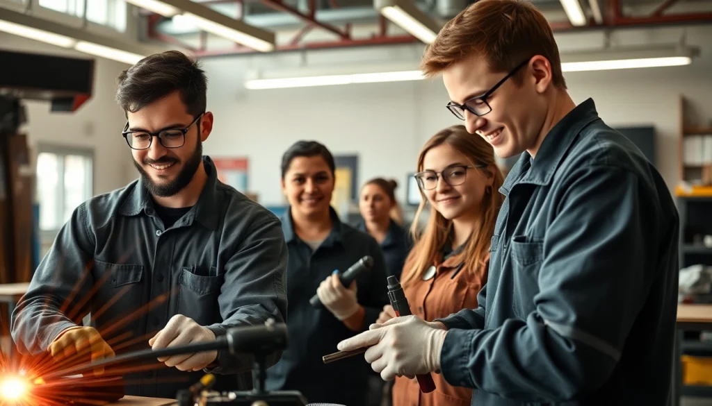 Students training at a Trade School In Tennessee, showcasing hands-on skills in a professional setting.