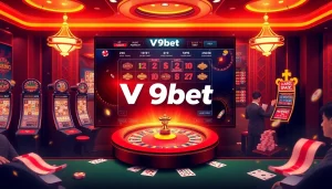 Engaging V9bet online casino scene with vibrant gaming options and luxurious atmosphere.